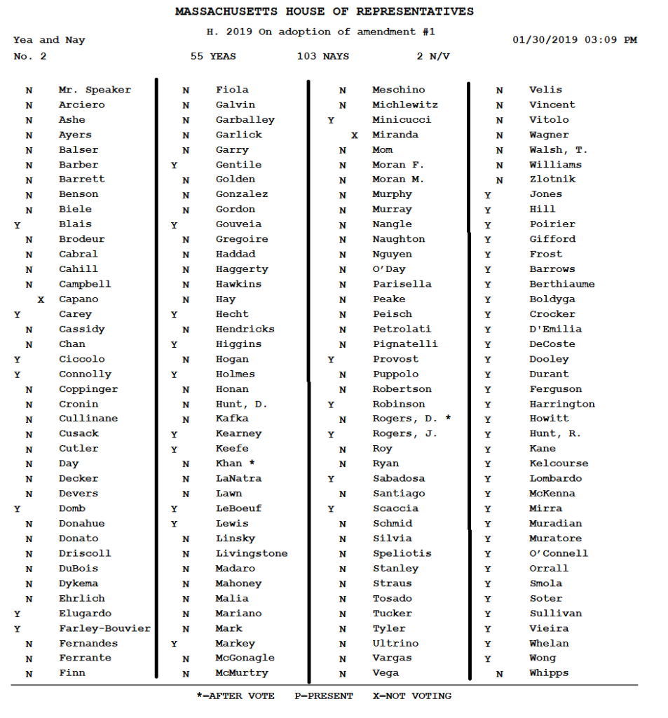 House Vote - Amendment 1 - 2019 Rules