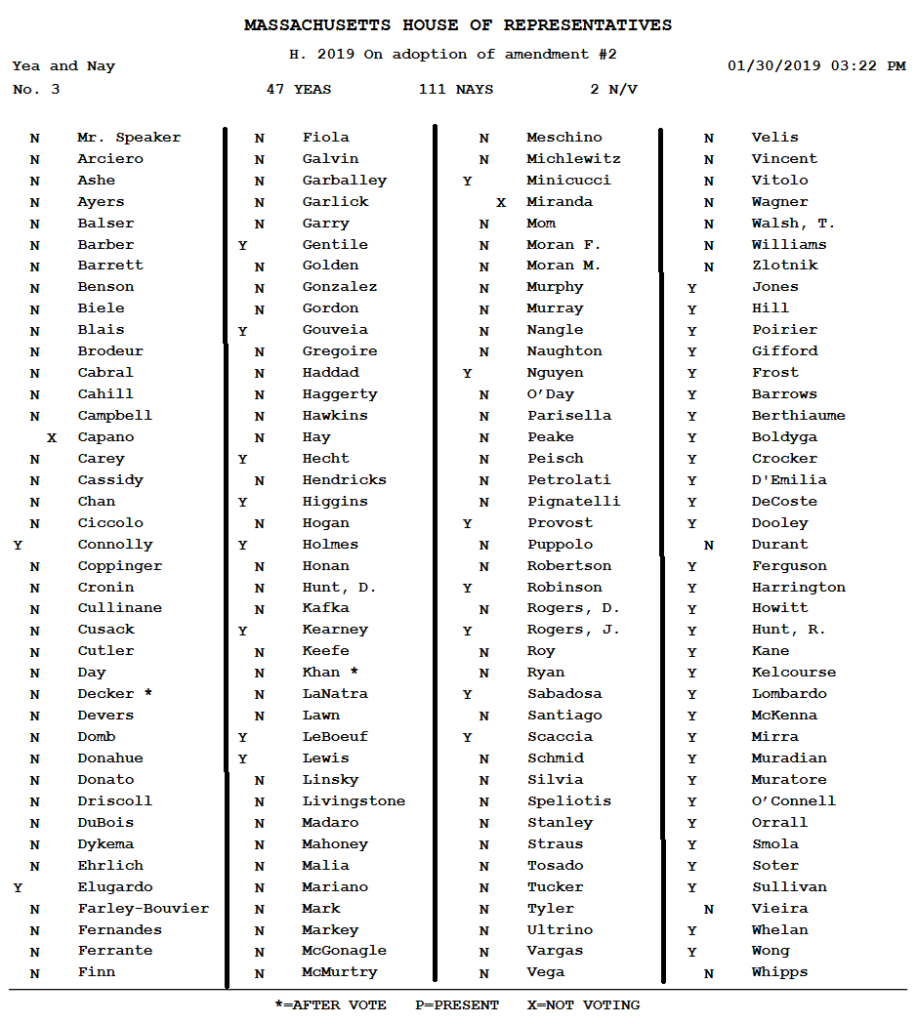 House Vote - Amendment 2 - 2019 Rules